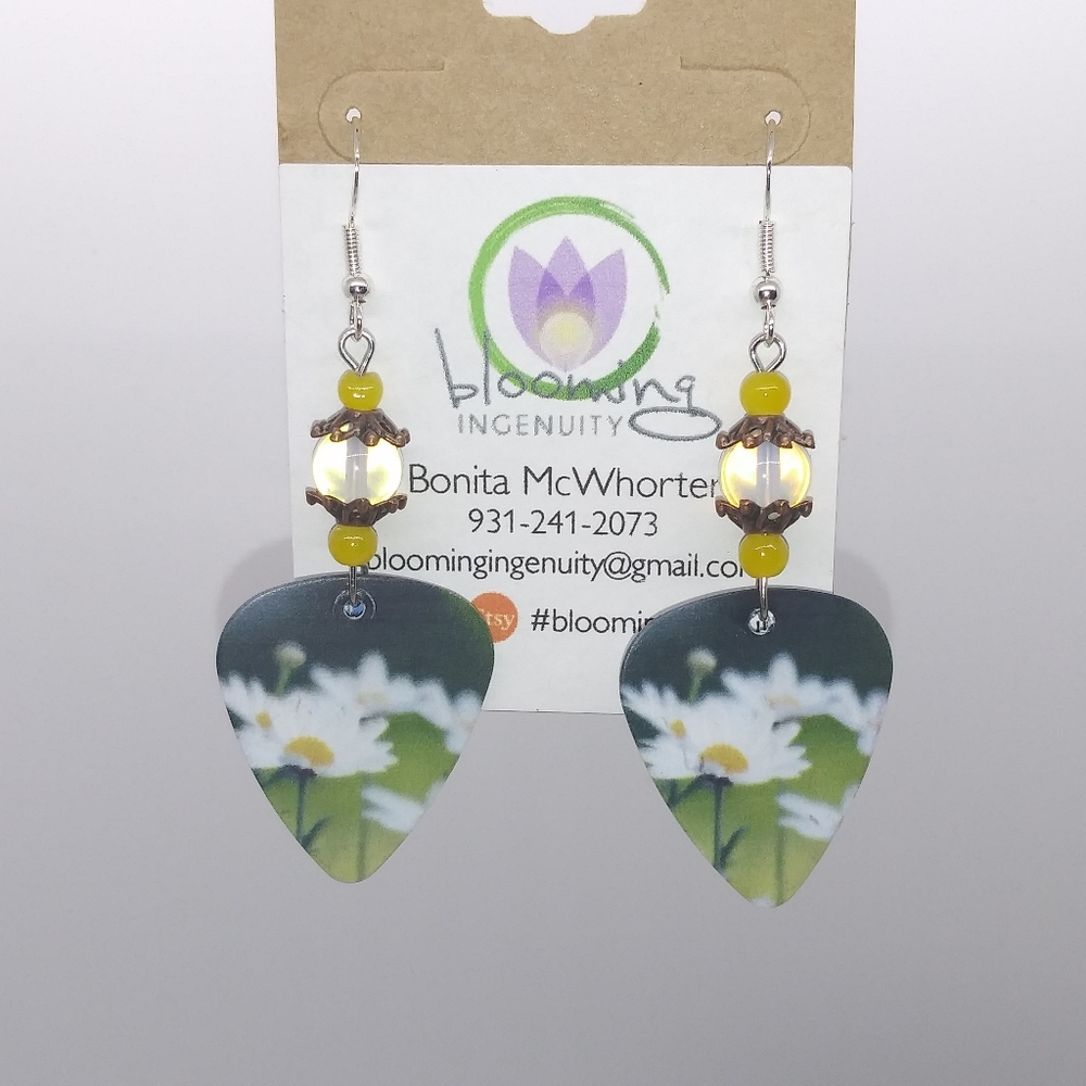 Guitar Pick Dangle Earrings